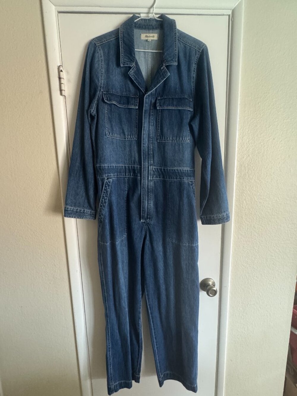 Madewell Utility Coveralls in Dewitt Wash blue denim Sz L